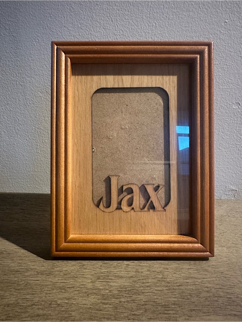 Wooden Photo Frame with 'Jax' Accent